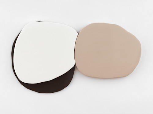 Justin Adian, Brown Sugar, 2019. Oil enamel on canvas and felt over wood, 29 x 53 in, 74 x 135 cm