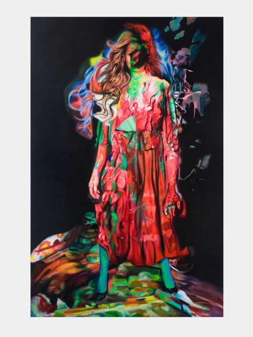 Francine Spiegel, Westworld, 2009. Acrylic and airbrush on canvas, 84 x 54 in, 213 x 137 cm