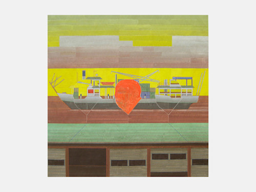John Hodany, Attachment, 2005. Acrylic on paper, 54 x 54 in, 138 x 138 cm