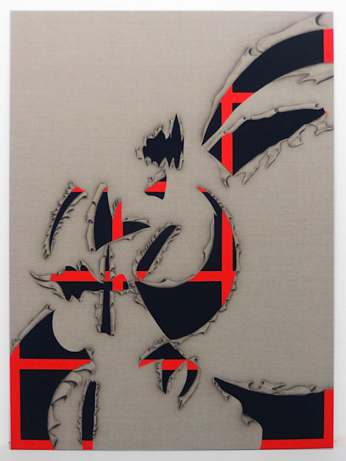Zoe Barcza, Conapt 2, 2015. Acrylic and flashe on linen, 77 x 55 in, 195 x 140 cm