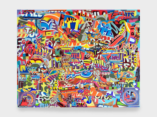 Joe Grillo, Extrabreit, 2010. Acrylic and collage on canvas, 16 x 20 in, 41 x 51 cm