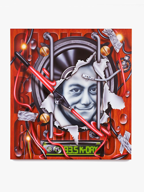 Mario Ayala, Laboe Systems, 2018. Acrylic on canvas, 56 x 52 in (142 x 132 cm)