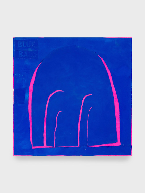 Trenton Doyle Hancock, Blue Bald Voice Effects, 2008. Acrylic and mixed media on canvas, 60 x 60 in, 152 x 152 cm