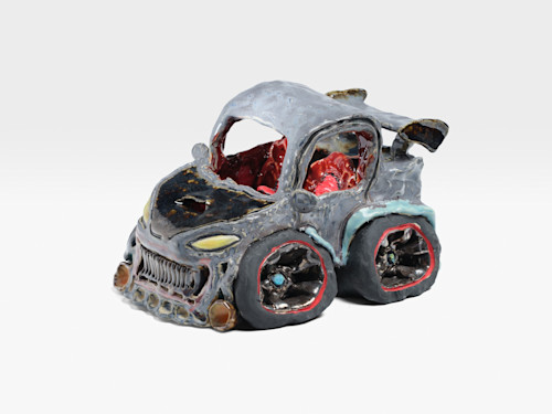 Sharif Farrag, Grey Tuner, 2023. Glazed ceramic, 10 x 6 x 7 in (25 x 15 x 18 cm)