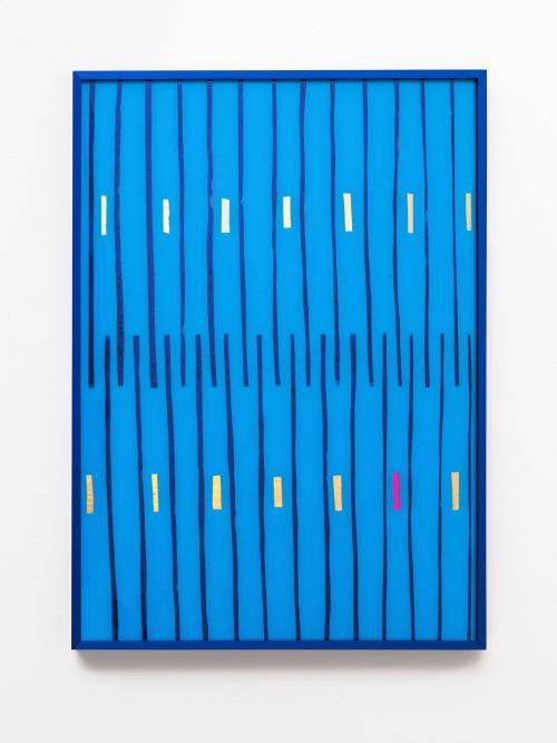 Brian Belott, Tic-Toc, 2011. Acrylic, foil and cellophane on plexiglass, 30 x 20 in, 76 x 51 cm