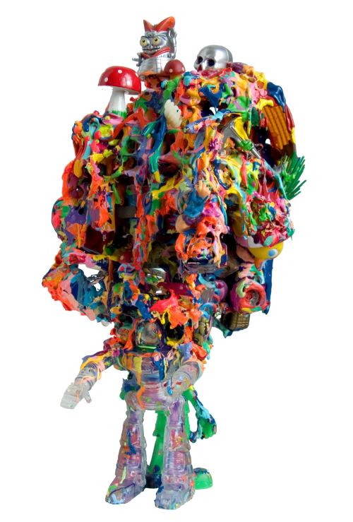 Joe Grillo, Mutant Pop Sculpture 1, 2009. Toys, acrylic, adhesive, 15 x 7 x 8 in, 38 x 18 x 20 cm