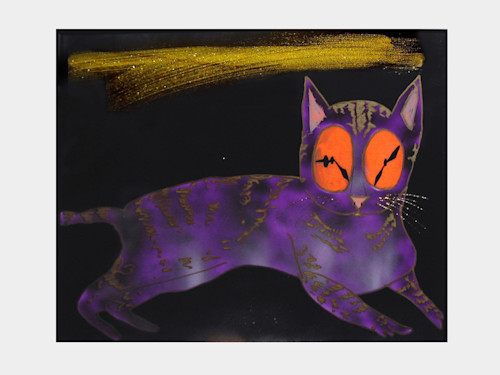 Brian Belott, Clock Eyed Cat #3, 2005. Acrylic paint on plexiglas, 24 x 30 in, 61 x 76 cm