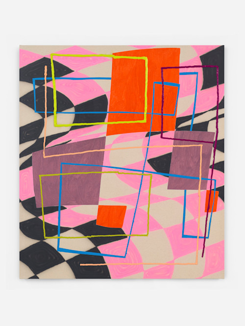 Trudy Benson, Queue, 2021. Acrylic and oil on canvas, 48 x 42 in (122 x 107 cm)