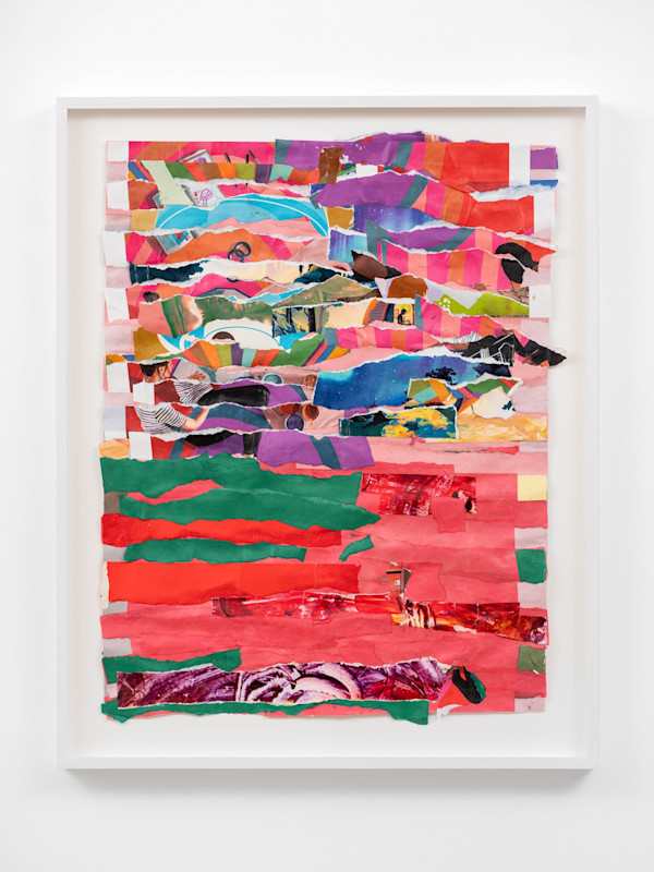 Acrylic and collage on paper, 21 x 16 in, 53 x 41 cm