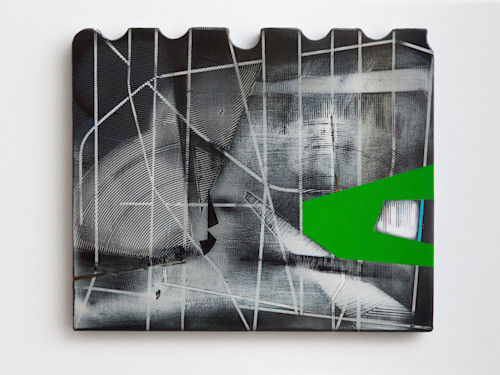 James Busby, Talking in Code, 2014. Gesso, graphite and oil on panel, 17 x 21 in, 53 x 43 cm