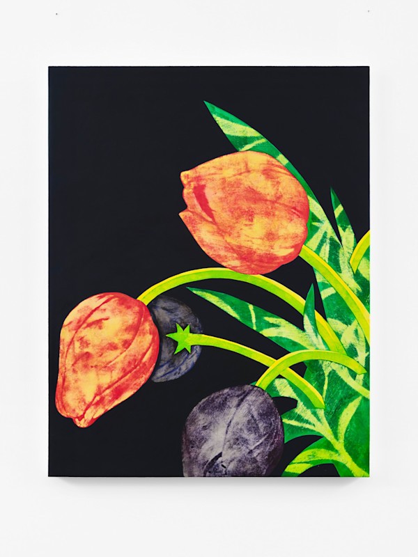 Acrylic and ink on canvas, 46 x 36 in (117 x 91 cm)