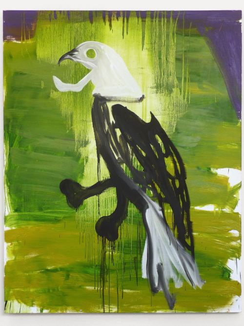 Bill Saylor, Black Eagle, 2007. Oil and collage on canvas, 60 x 48 in, 152.5 x 122 cm
