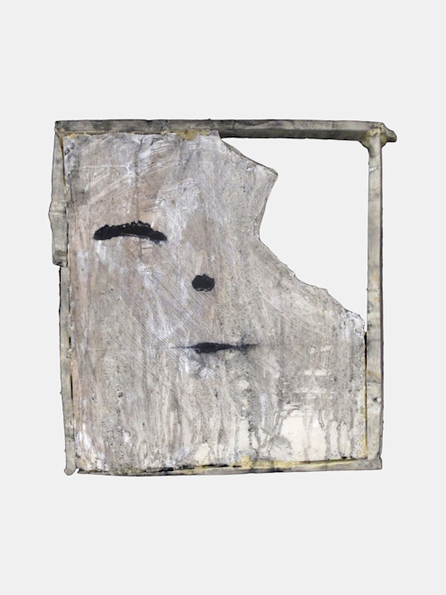 Samara Golden, Mask 64, 2012. Rmax, acrylic, Gorilla glue, 16 x 15 in
