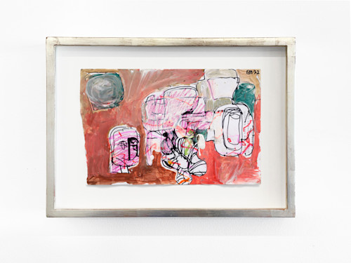 Eddie Martinez, Untitled, 2022. Gouache, crayon, acrylic paint and Sharpie on stationery, 5.5 x 8.5 in (14 x 22 cm)