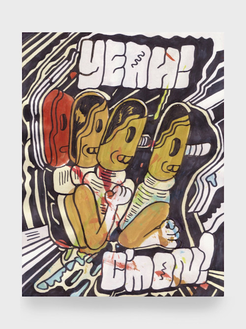 Ron Rege Jr, Yeah! C'mon!. Acrylic ink and sharpie on copy paper, 8.5 x 11 in, 22 x 28 cm