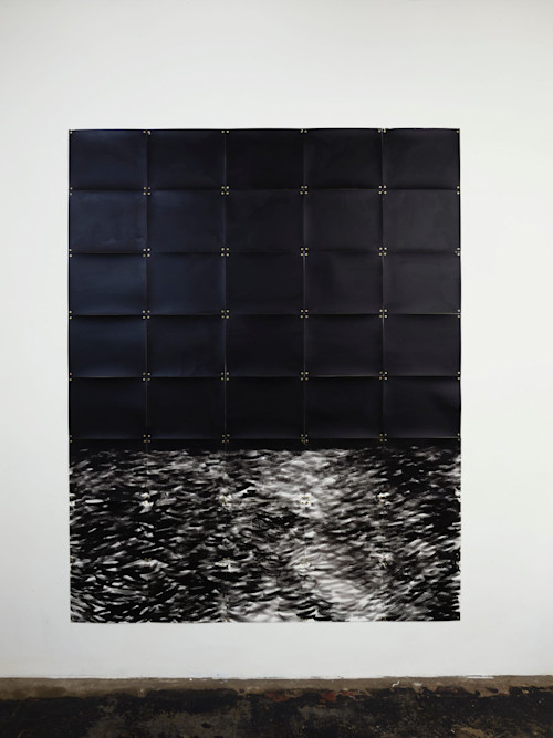 Mark Thomas Gibson, The Wake, 2018. Ink on paper, 88 x 70 in, 224 x 178 cm