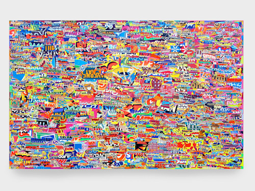 Joe Grillo, Grillo, 2010. Acrylic and collage on canvas, 48 x 72 in, 122 x 183 cm