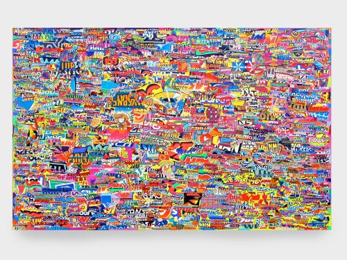 Joe Grillo, Grillo, 2010. Acrylic and collage on canvas, 48 x 72 in, 122 x 183 cm