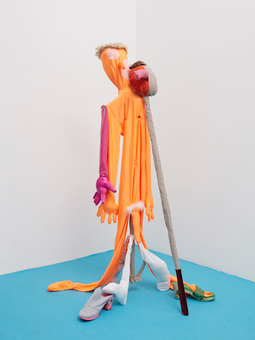 Constance Tenvik, The Understudy, 2017. Textile, wood, steel, acrylic, plastic, polyester, 158 x 108 x 62 cm