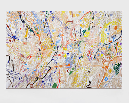 Jim Thorell, Trippy Teapot Topography, 2019. Oilbar and acrylic on canvas, 79 x 118 in, 200 x 300 cm