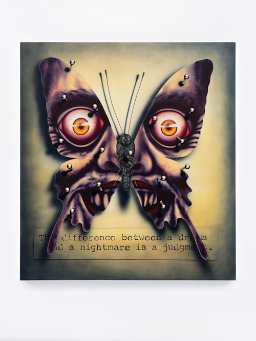 Henry Gunderson, The Difference Between a Dream and a Nightmare is a Judgment , 2020.  Acrylic on canvas, 68 x 62 in, 173 x 157 cm