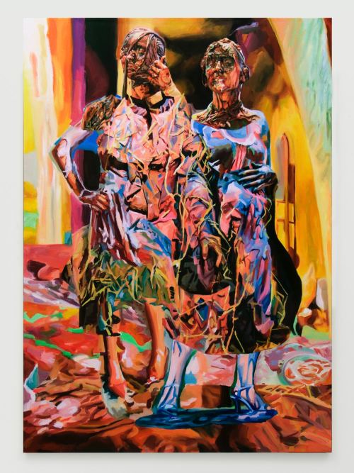 Francine Spiegel, Twins, 2010. Acrylic on canvas, 71 x 49 in, 181 x 125 cm