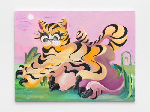 Alake Shilling, Sweet Curly Kitty, 2018. Acrylic on canvas, 40 x 30 in, 102 x 76 cm
