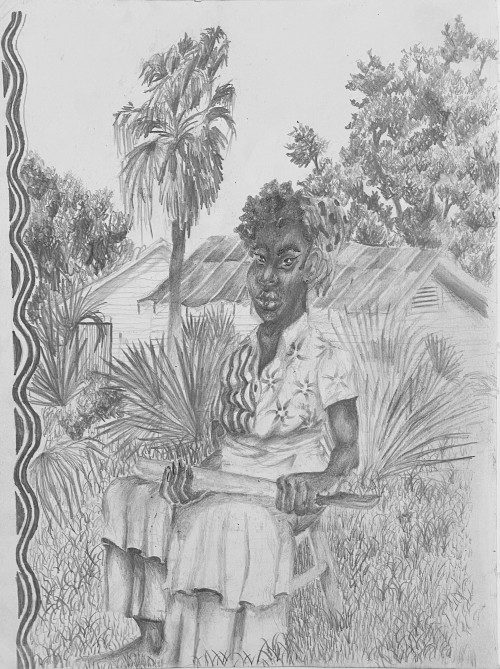 Utē Petit, Ailantha 2020. Pencil on paper, 11 x 8.5 in, 28 x 22 cm