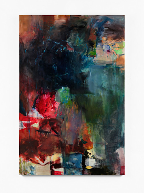 Tianyue Zhong, What Moves the Body Vertically, 2023. Acrylic, oil on linen, 63 x 42 in (160 x 107 cm)