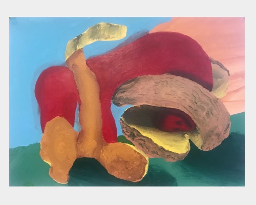 Odessa Straub, Peeled Out Specter, 2019. Acrylic on paper, 14 x 10 in, 36 x 25 cm
