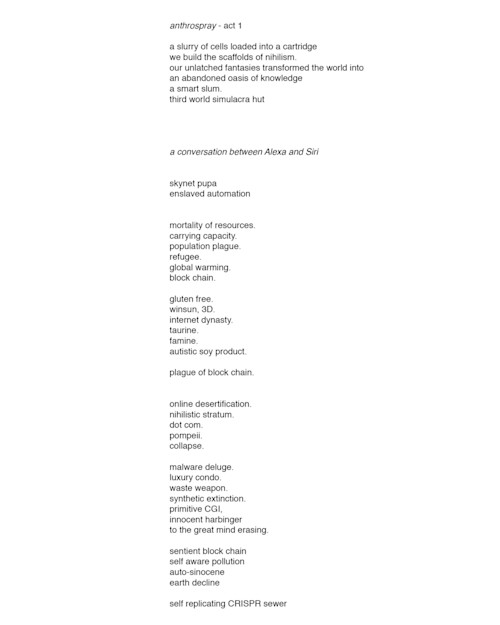 James Ferraro, Extinction Poem. Page 2 of 4