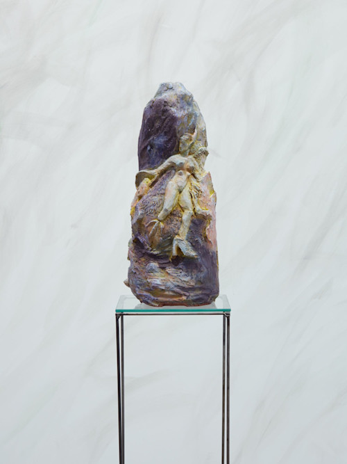 Duda Bebek, Oona, 2016. Acrylic on clay, 18 x 7 x 8 in, 46 x 19 x 21 cm