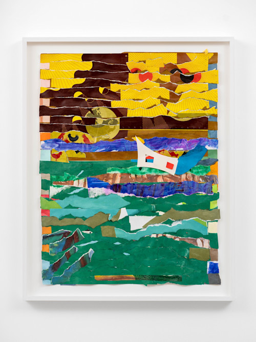 Brian Belott, The Reassembler 10, 2020. Acrylic and collage on paper, 21 x 16 in, 53 x 41 cm