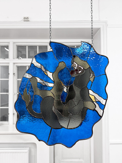 Lucie Gottlieb, So many things I woud have done but clouds got in my way, 2024. Stained glass, lead, 26 x 22 in (65 x 55 cm)
