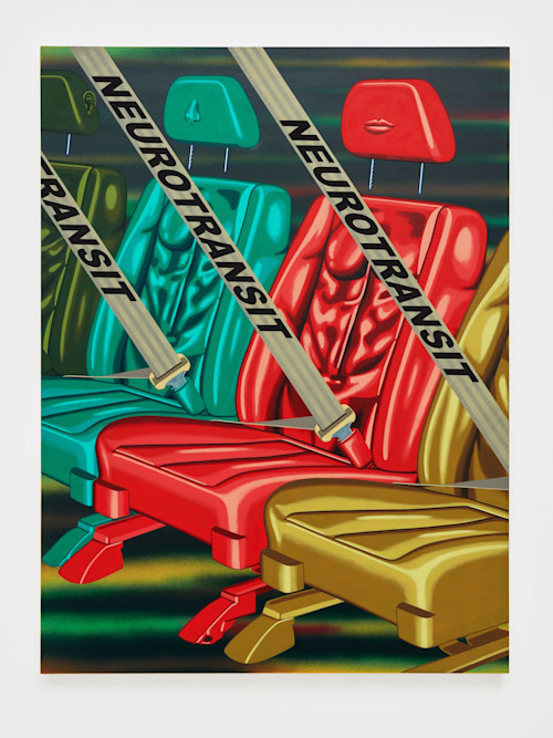 Henry Gunderson, Neurotransit, 2017. Acrylic on canvas, 48 x 36 in, 122 x 91 cm