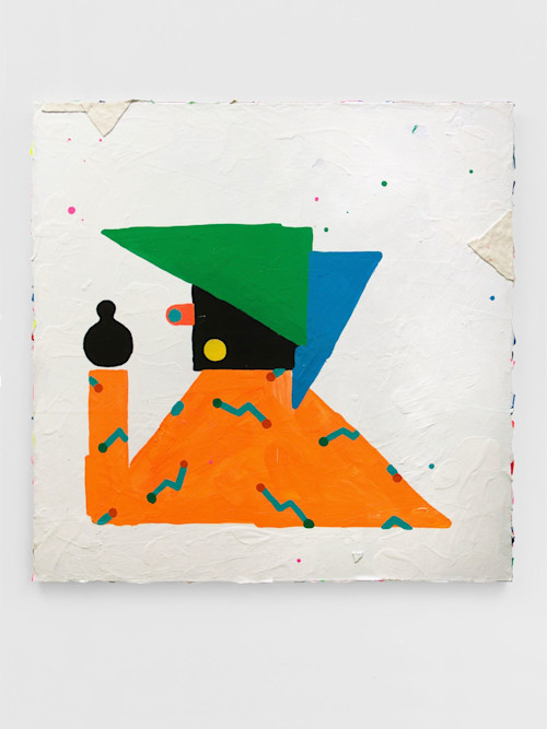 Misaki Kawai, Wet Shiny Surprise, 2011. Acrylic, fabric and paper on canvas, 48 x 48 in, 121 x 121 cm