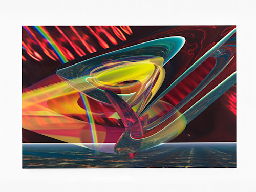Chanel Khoury, Decompression, 2022. Oil and ink on canvas, 36 x 54 in (91 x 137 cm)