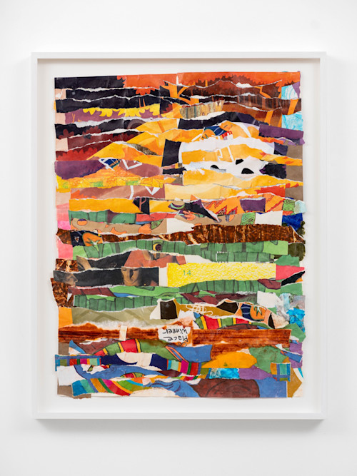 Brian Belott, The Reassembler 13, 2020. Acrylic and collage on paper, 21 x 16 in, 53 x 41 cm