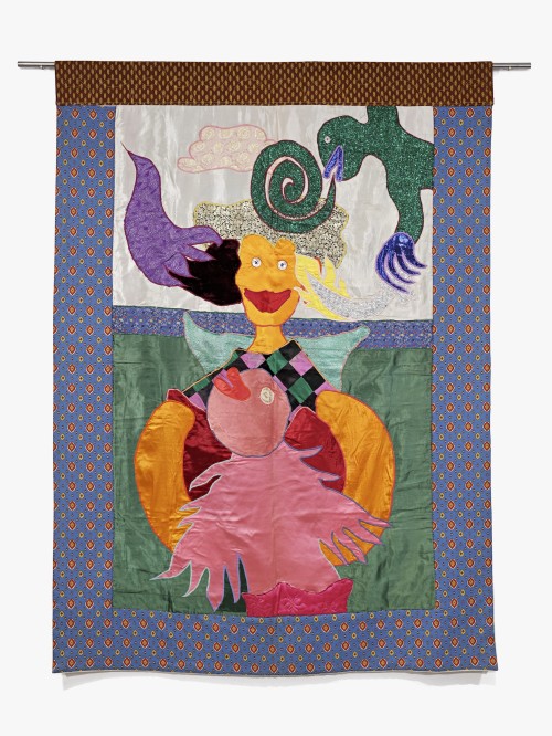 Moki Cherry, Title Unknown (the goddess), 1974. Textile, 63 x 46 in (160 x 117 cm)