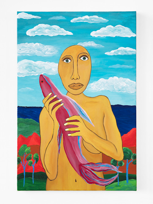 Mickey Lee, Her Gift, 2023. Acrylic on canvas, 30 x 20 in (76 x 51 cm)