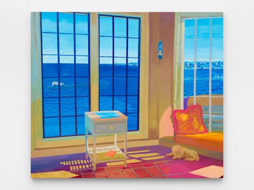 Daniel Heidkamp, Golden Sunroom, 2018. Oil on linen, 60 x 70 in, 152 x 178 cm