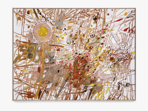 Jim Thorell, Terracotta Turmeric Township, 2020. Oil on linen, 59 x 79 in (150 x 200 cm)