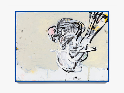 Eddie Martinez, Flight Pattern, 2020. Oil, acrylic and spray paint on canvas, artist's frame, 31 x 41 in (79 x 104 cm)