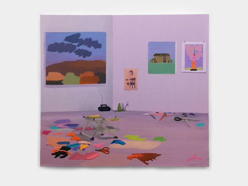 Daniel Heidkamp, Paint and Paper Studio, 2017. Oil on linen, 41 x 38 in, 104 x 97 cm