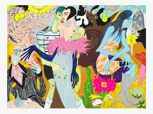 Constance Tenvik, The Last Breath of the Metropolis & Other Myths We Are Living, 2021. Flashe, acrylic, gouache, charcoal on canvas 150 x 200 cm (59 x 79 in)