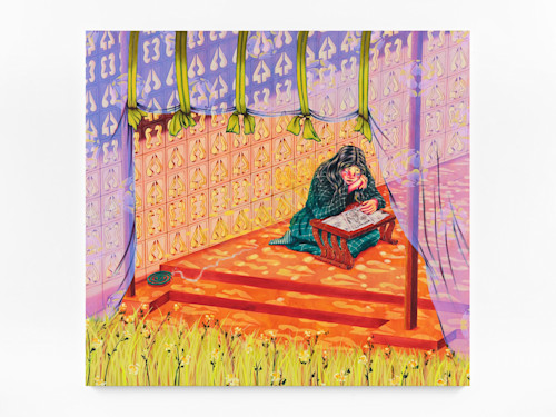 Zoe Blue M., Drawn In, 2024. Acrylic on canvas, 72 x 78 in (183 x 198 cm)