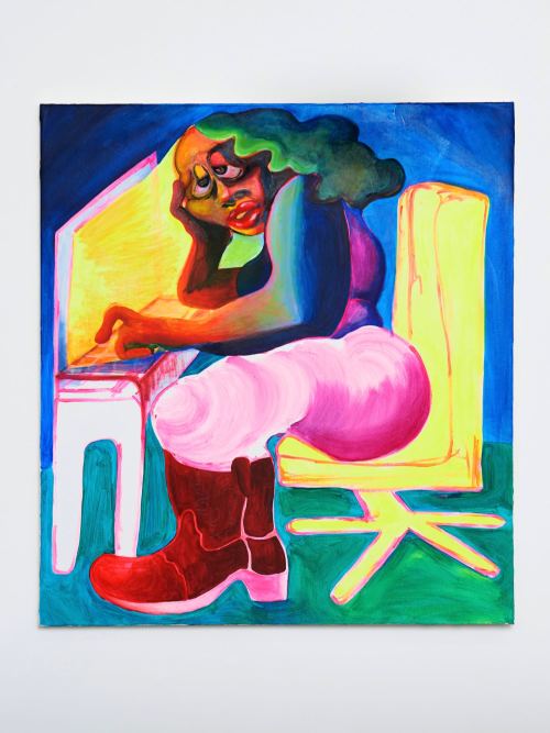 Cheyenne Julien, Casual Fridays, 2017. Acrylic on canvas, 42 x 38 in, 107 x 97 cm