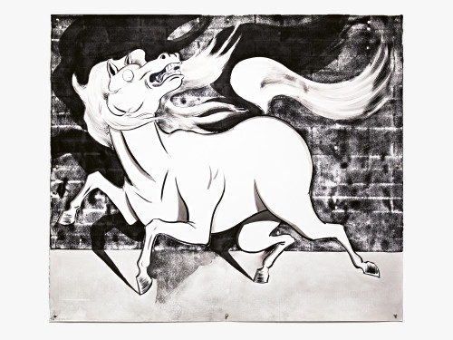 Mark Thomas Gibson, Running Scared, 2020. Ink on paper, 48 x 55 in (122 x 140 cm)