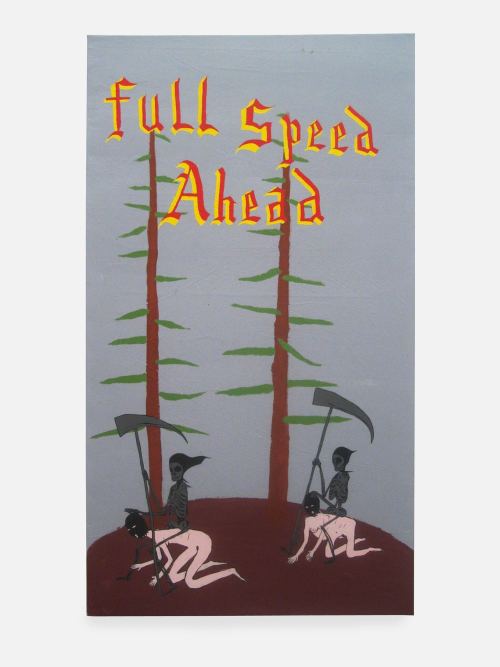 Chris Lindig, Full Speed Ahead, 2005. Acrylic and gouache on canvas, 60 x 35 in, 150 x 88 cm
