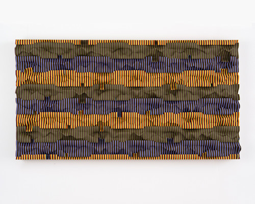 Ara Peterson, Wavepack, 2012. Acrylic paint on wood, 30 x 56 x 4 in, 76 x 142 x 8 cm
